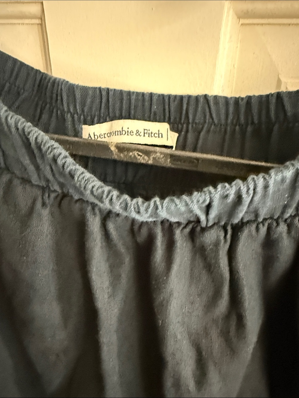 Abercrombie & Fitch Black Elastic-Waist A-Line Skirt